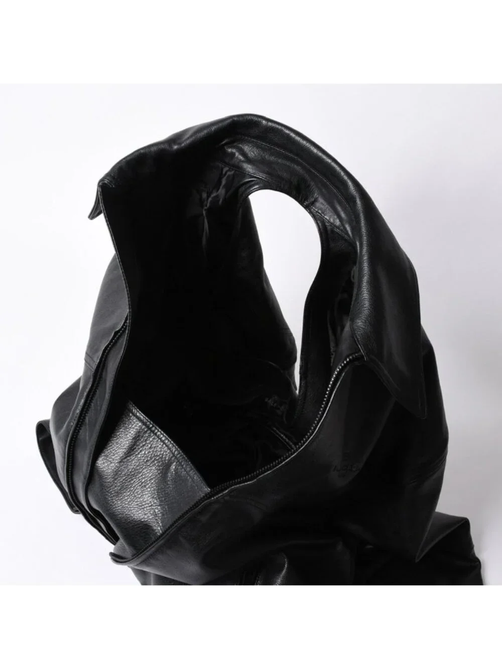 Balenciaga Handbag Shirt Bag Close Bag Leather Black